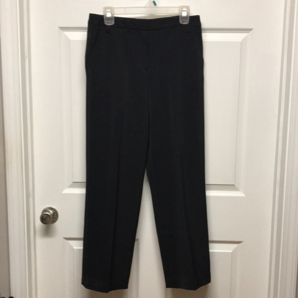 LARRY LEVINE BLACK STRIP DRESS PANT